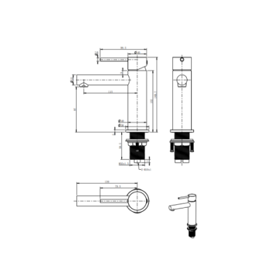 Vòi Lavabo Nóng Lạnh ATMOR AT1110098SH