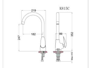 Vòi Rửa Chén Nóng Lạnh CAESAR K815C