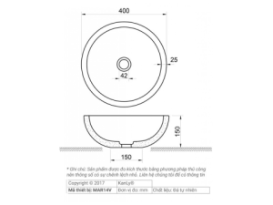 Lavabo Đá Đặt Bàn Kanly MAR14V