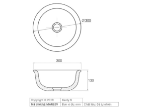 Lavabo Đá Đặt Bàn Kanly MAR62V