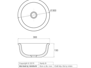 Lavabo Đá Đặt Bàn Kanly MAR64V