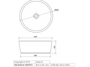 Lavabo Đá Đặt Bàn Kanly MAR7E1