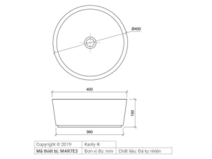 Lavabo Đá Đặt Bàn Kanly MAR7E3