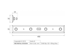 Móc Áo Bằng Đồng Kanly GCG20A