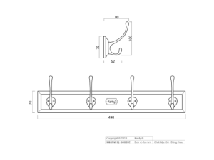 Móc Áo Bằng Đồng Kanly GCG20E