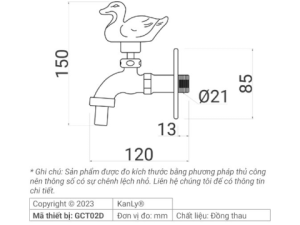 Vòi Lạnh Gắn Tường Kanly GCT02