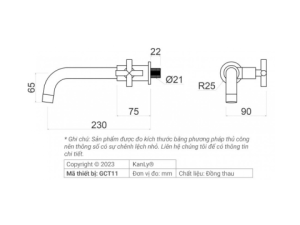 Vòi Lavabo Âm Tường Kanly GCT11