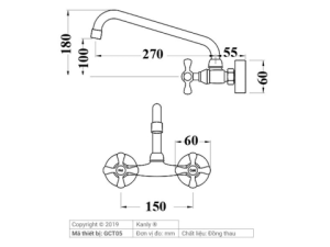 Vòi Lavabo Âm Tường Kanly GCT05