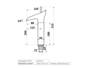 Vòi Lavabo Nóng Lạnh Kanly GCA07