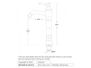 Vòi Lavabo Nóng Lạnh Kanly GCA13