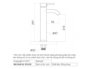 Vòi Lavabo Nóng Lạnh Kanly GCA20