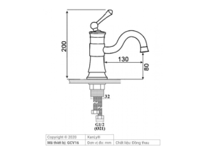 Vòi Lavabo Nóng Lạnh Kanly GCV16