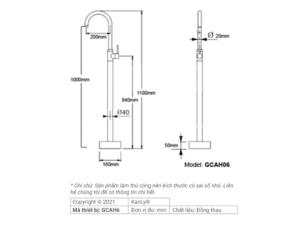 Sen Bồn Tắm Đặt Sàn Kanly GCAH6