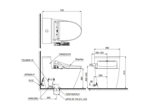 Bàn Cầu Thông Minh TOTO MS625CDW23