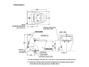 Bàn Cầu Thông Minh TOTO MS823DRW11