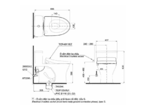 Bàn Cầu Thông Minh TOTO MS855CDW12