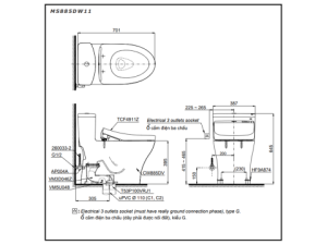 Bàn Cầu Thông Minh TOTO MS855DW11