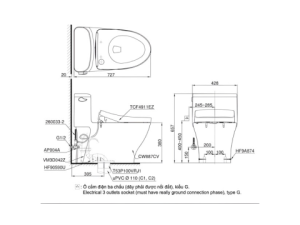 Bàn Cầu Thông Minh TOTO MS887CRW12