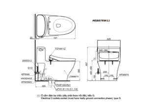 Bàn Cầu Thông Minh TOTO MS887RW11