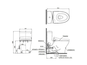 Bàn Cầu Thông Minh TOTO MS889CDRW15