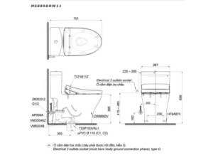 Bàn Cầu Thông Minh TOTO MS889DRW11