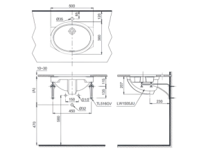 Lavabo Âm Bàn TOTO LW1505V