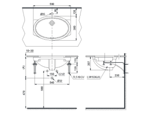 Lavabo Âm Bàn TOTO LW1506V