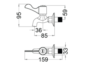 Vòi Lạnh Gắn Tường CAESAR W027C