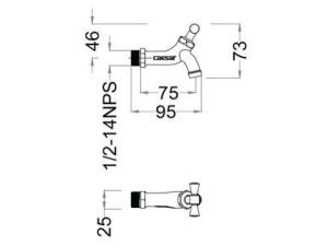 Vòi Lạnh Gắn Tường CAESAR W034-1