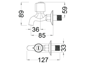 Vòi Lạnh Gắn Tường CAESAR W037C