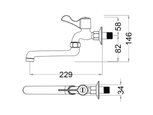 Vòi Lạnh Gắn Tường CAESAR WL027C