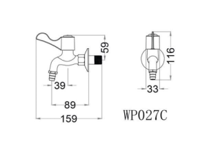 Vòi Lạnh Gắn Tường CAESAR WP027C