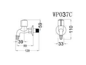 Vòi Lạnh Gắn Tường CAESAR WP037C