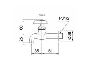 Vòi Lạnh Gắn Tường TOTO T23B13